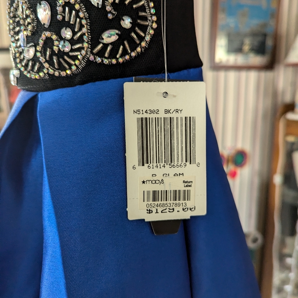 Blue Embellished Dress NWT